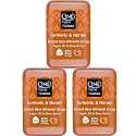 One With Nature Dead Sea Salt Turmeric Soap 7oz 3-Pack - Purifying and Exfoliating Soap Bar with Dead Sea Minerals and Honey for Face & Body, for Men
