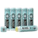 Moon Valley Organics Beeswax Lip Balm for Moisturizing Lips and Cuticles (COOL MINT VANILLA, 6-Pack)