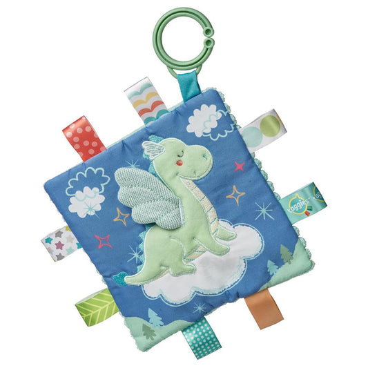 Taggies Crinkle Me Toy with Baby Paper & Squeaker with Sensory Tags, 6.5 x 6.5-inches, Drax Dragon