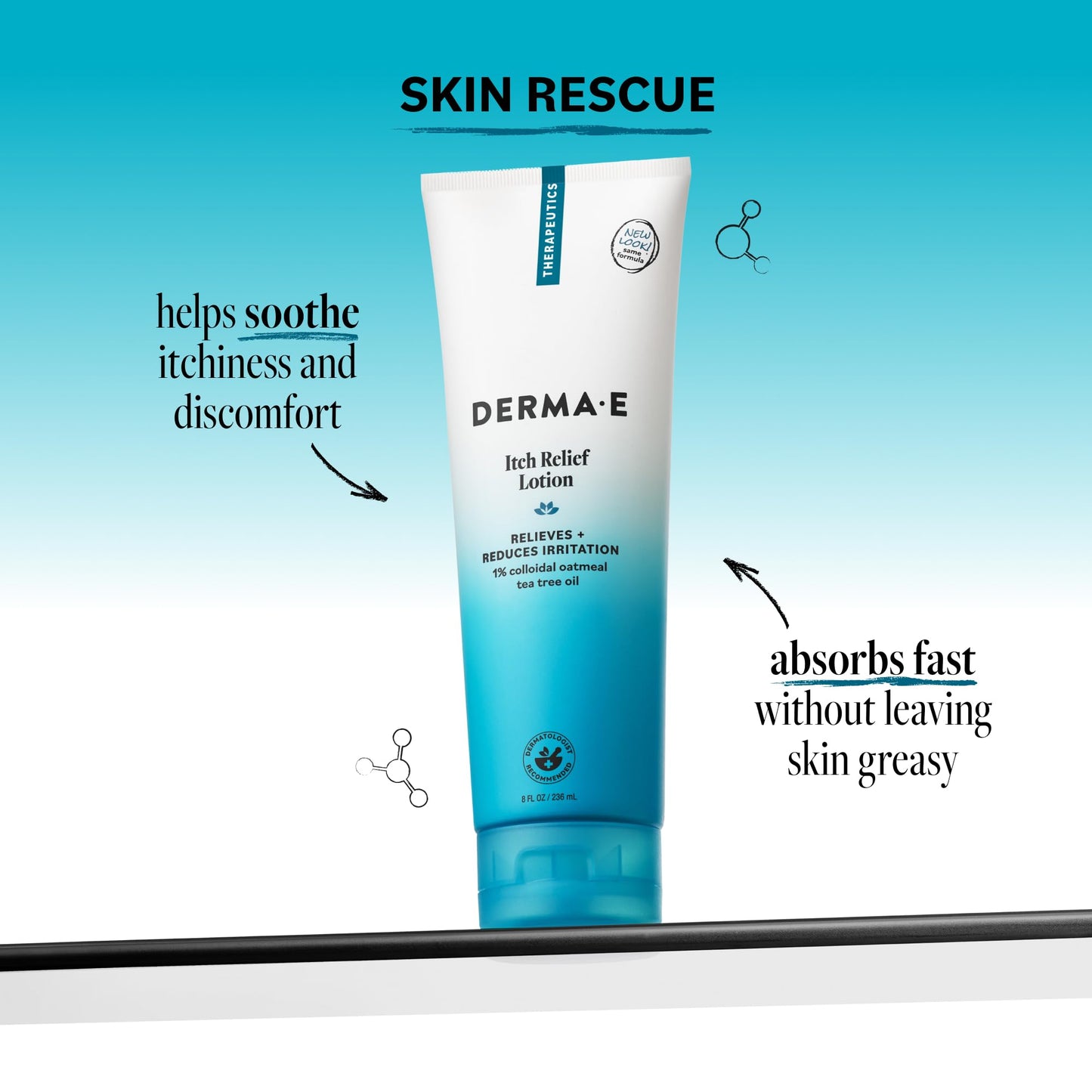 Derma E Itch Relief Lotion - Anti-Itch for Dry Skin - Soothing Itchy Skin Cream - Lightweight Body Lotion Calms and Moisturizes, 8 oz