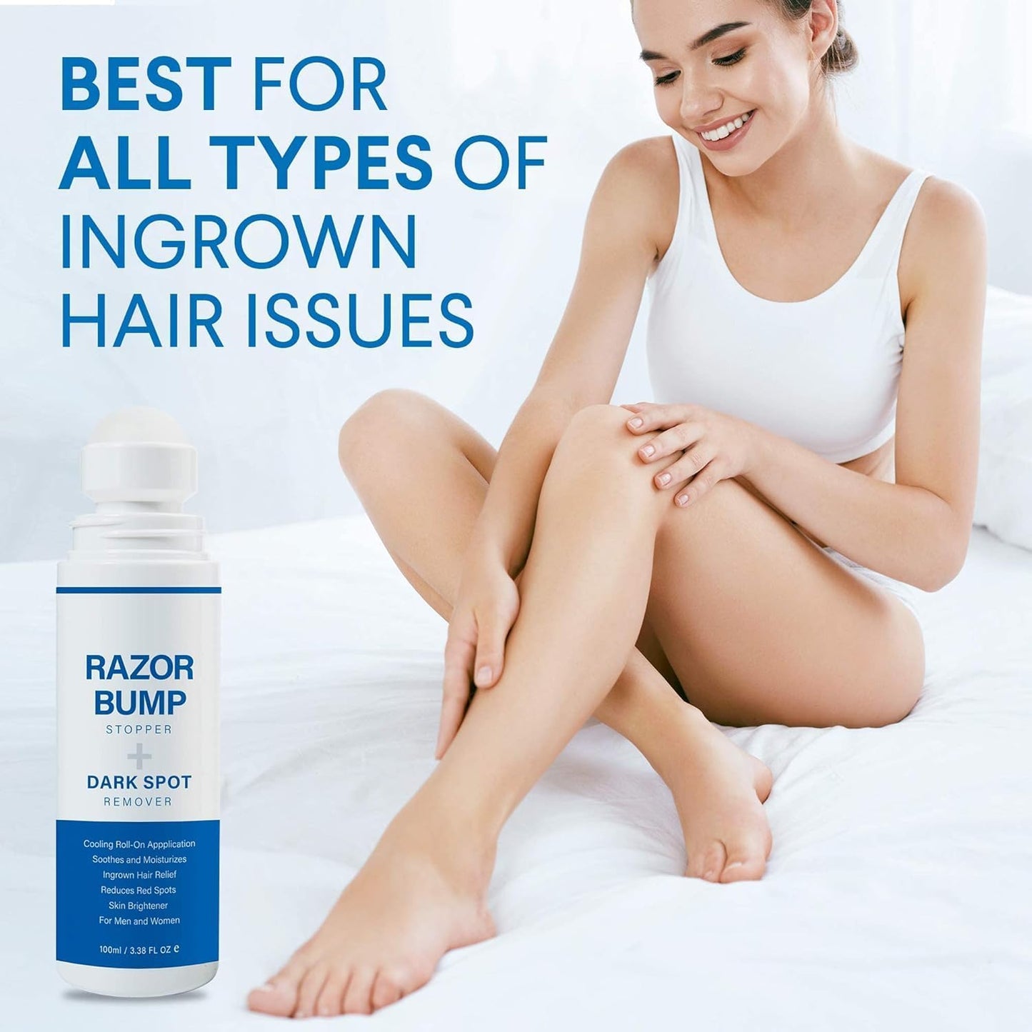 Razor Bump Stopper with Ingrown Hair Treatment: Razor Bumps Treatment for Men and Women, After Shave Solution for Ingrown Hairs and Razor Burns, Roll Beauty and Personal Care Sielkin