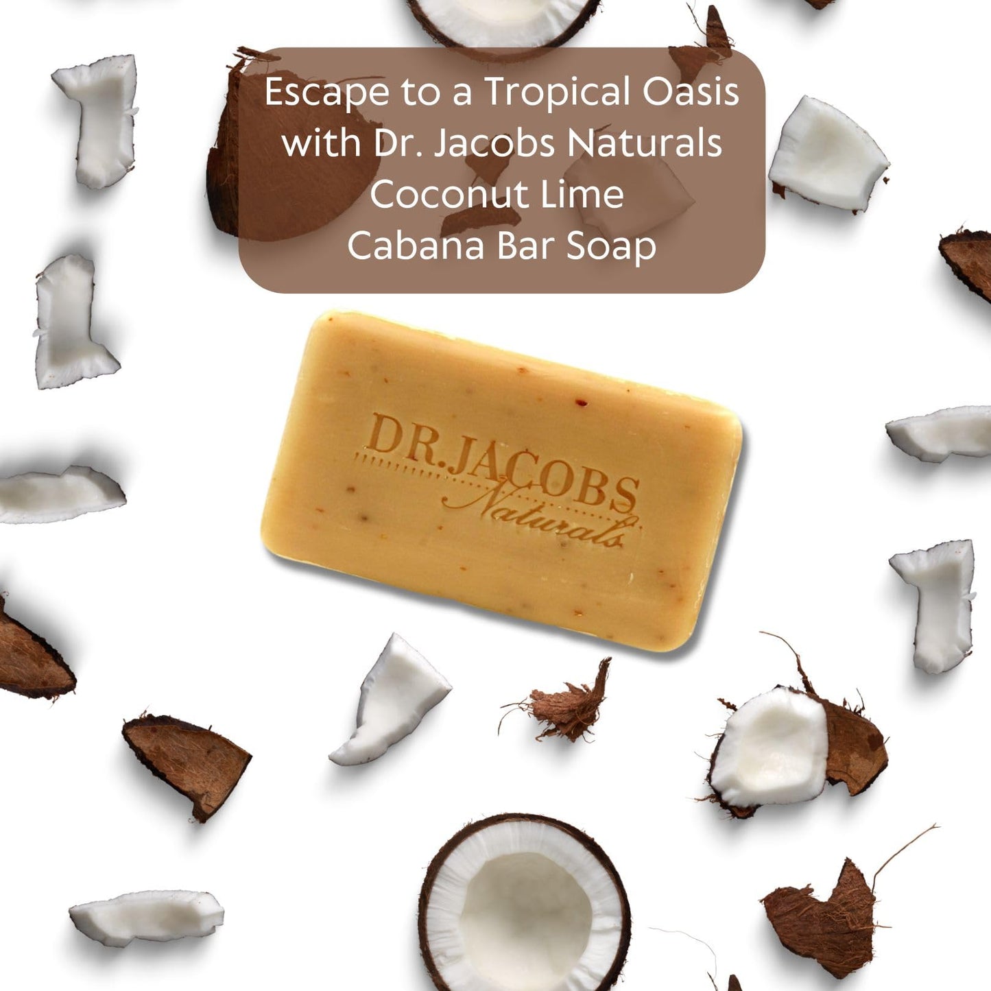 DR.JACOBS NATURALS Castile 5 oz Bar Soap for Face and Body Triple Milled Loofah Exfoliating Vegan (Coco Loco Limeade)(1-pack)