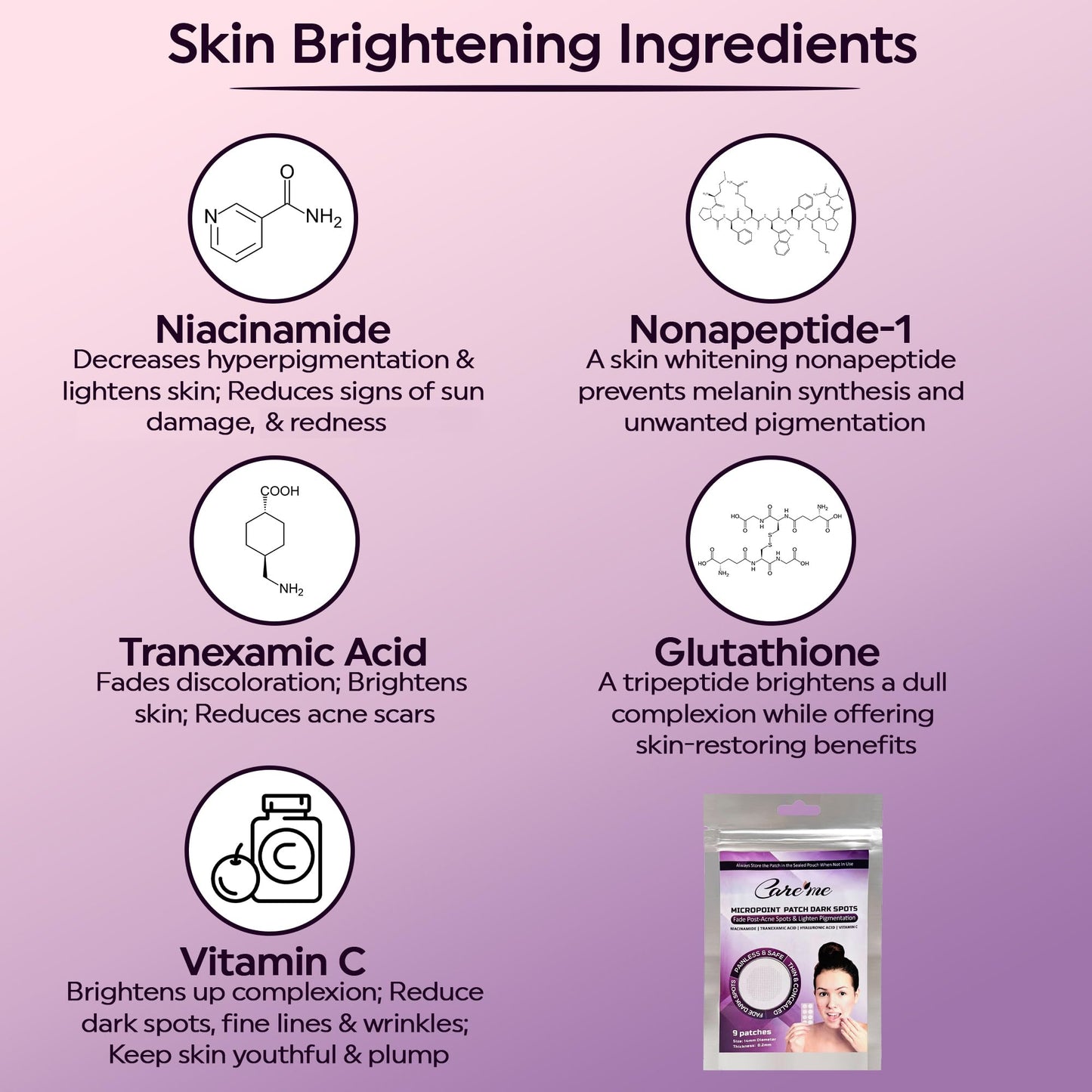 Microdart Dark Spot Patch with 127 Micropoints (1 Pack of 9 Patches) - Fades & Brightens Acne Marks, Dark Spots & Discoloration - Post-Acne Treatment