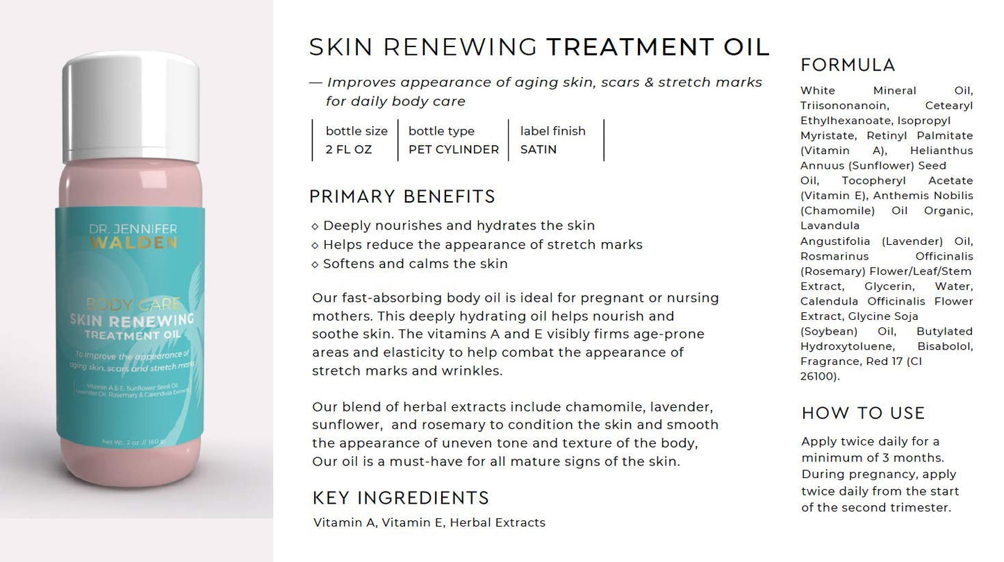 Dr. Jennifer Walden Body Care Skin Renewing Treatment Oil with Vitamins A, E, and Fruit Extracts