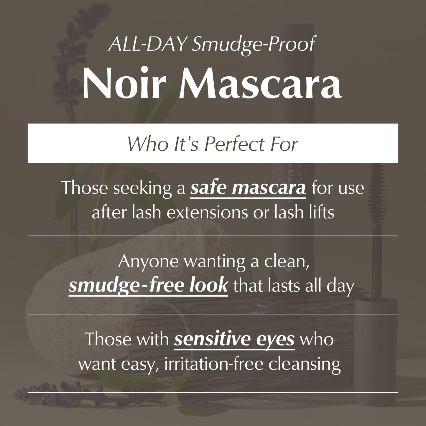 BL Lashes Noir Mascara - Extension & Lash Lift Safe, Smudge-Proof & Clump-Free, Long-Lasting Volume, Oil-Proof Aftercare Formula, Nourish & Strengthen