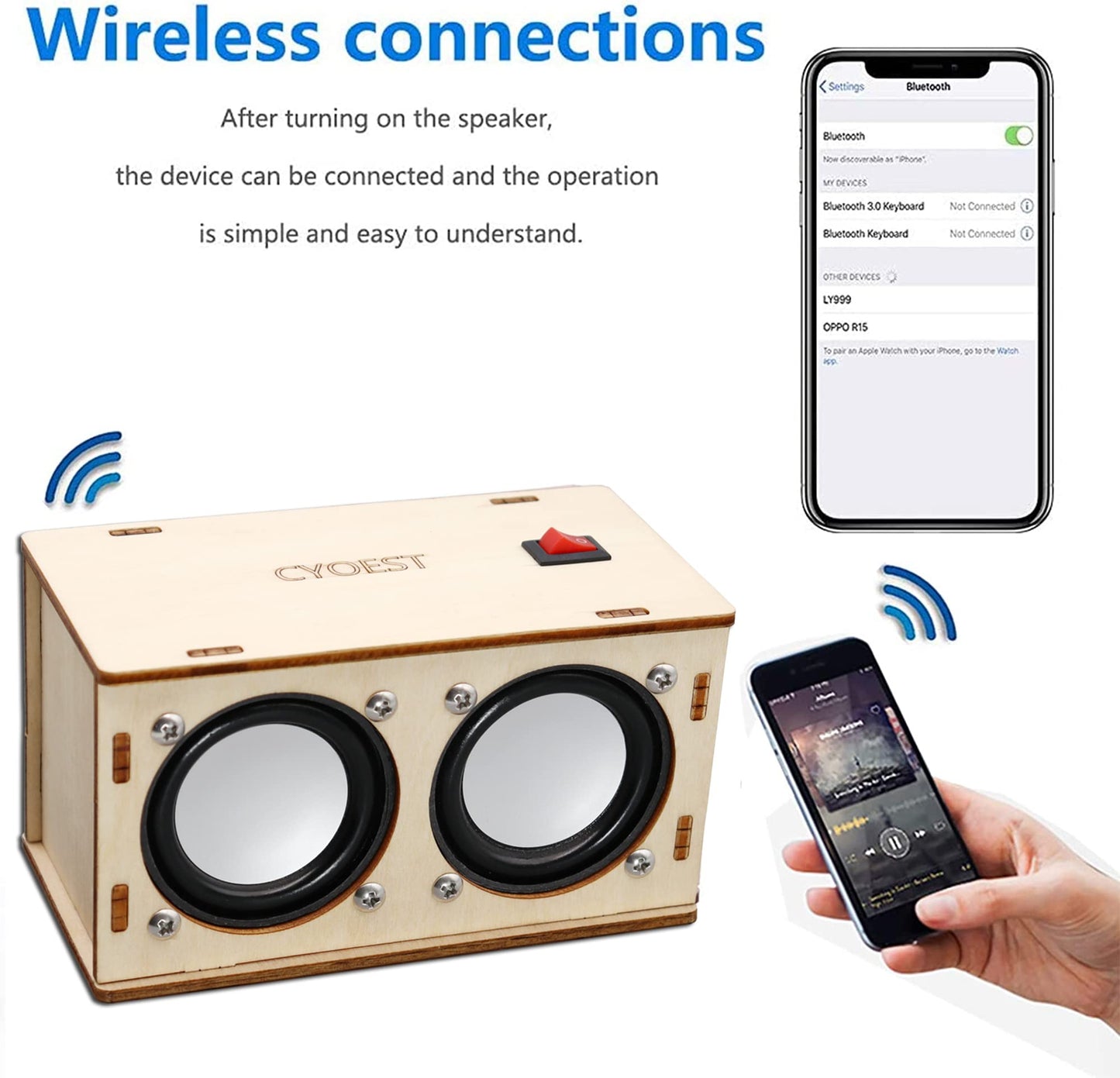 STEM Bluetooth Speaker Kit – Build Your Own Dual Speakers, DIY Science & Electronics Experiment Set for Kids & Teens Ages 10+, Beginner Friendly