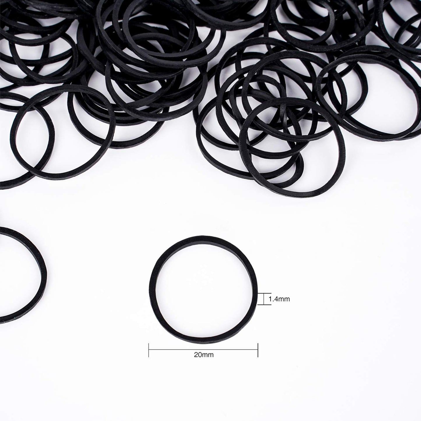 HOYOLS 3/4” Inches Black Hair Rubber Bands for Hair Ties Small Mini Elastics Bands Large Braiding Ponytail Holders for Girls No Damage 600pcs (M) Beauty and Personal Care HOYOLS