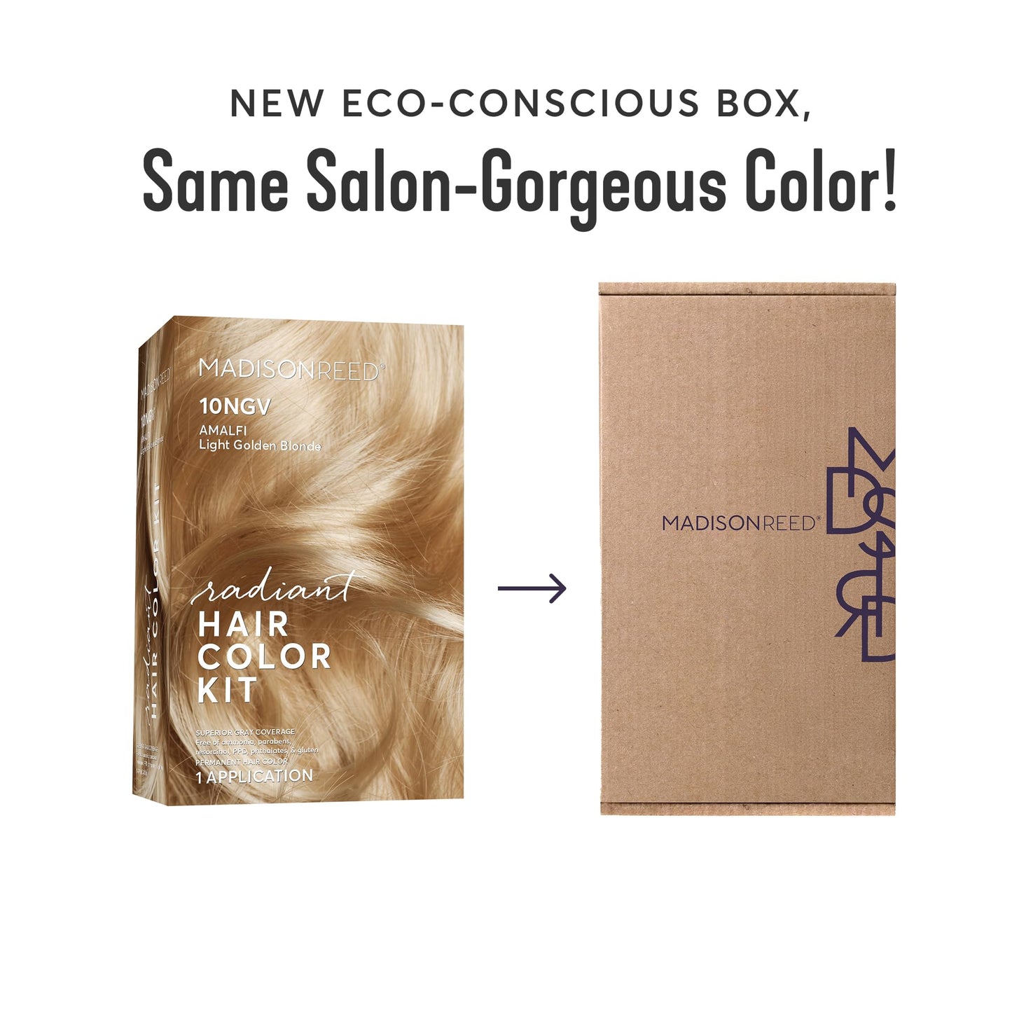 Madison Reed Radiant Hair Color Kit | 10NGV Light Golden Blonde (Amalfi Blonde) for 100% Gray Hair Coverage | Dimensional Salon-Quality Permanent Hair