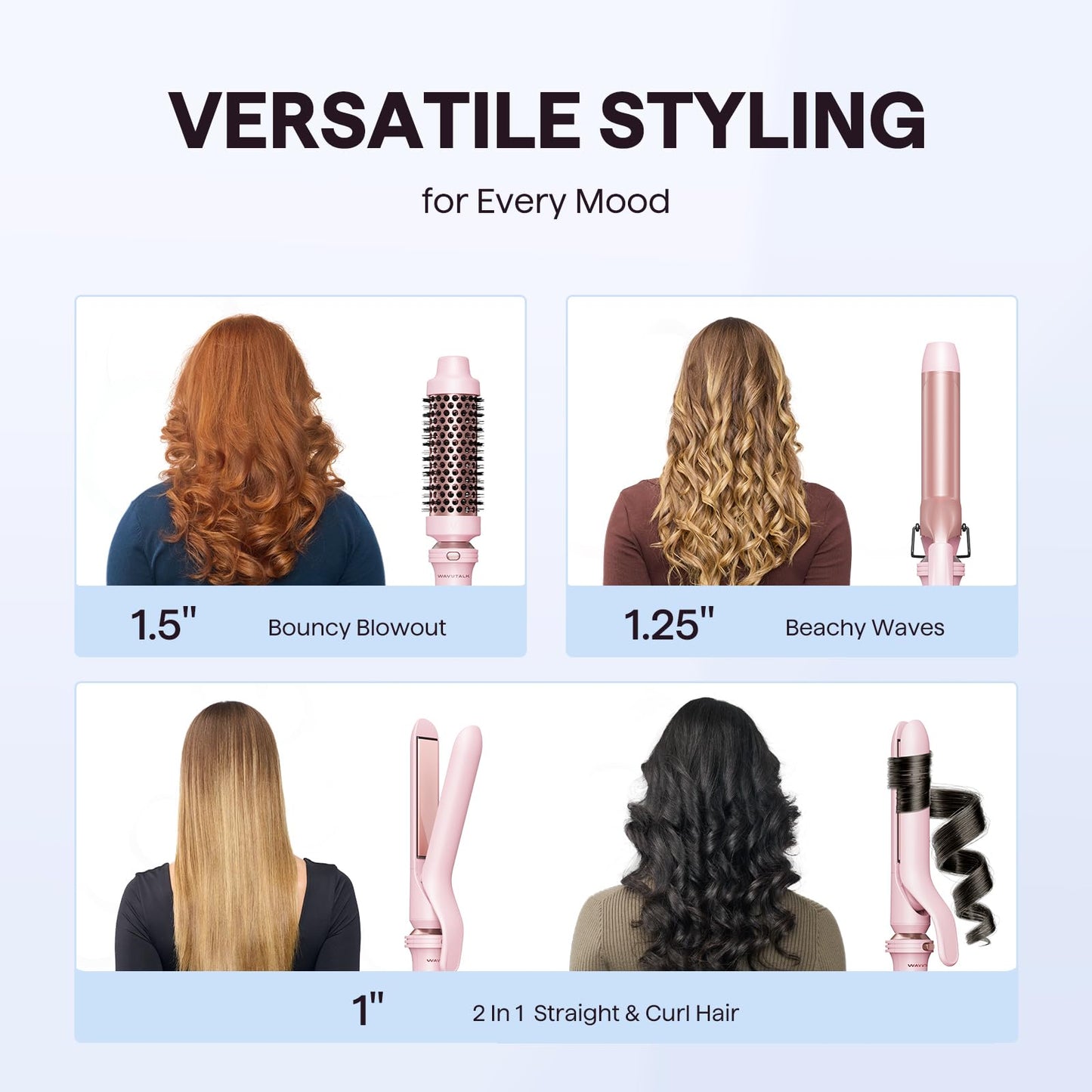 Wavytalk 5 in 1 Interchangeable Ceramic Curling Iron Set with Thermal Brush, 0.5"-1.5" Barrels, Instant Heat Up, Dual Voltage Beauty and Personal Care wavytalk