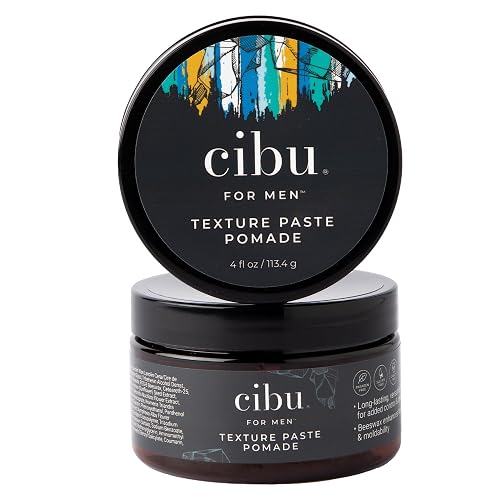 CIBU for Men Texture Paste Pomade 4 oz - Strong Hold Pomade for Men for Long Lasting Hold Texture, and Definition - Ideal for Messy, Sleek, and Casual