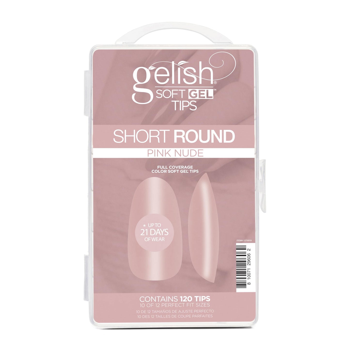 Gelish Nude Soft Gel™ Tips Press on Nails Extension - Pink Nude Short Round, 120 Count Beauty & Personal Care Gelish