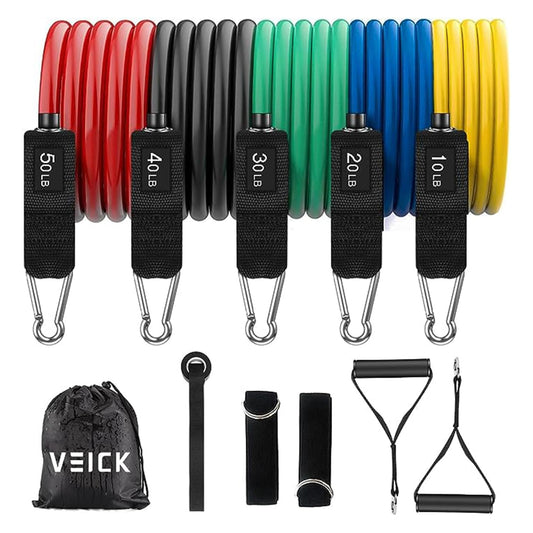 VEICK Resistance Bands, Exercise Bands, Workout Bands, Resistance Bands for Working Out with Handles for Men and Women, Exercising Bands for Fitness…