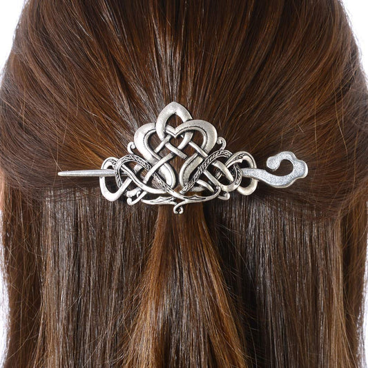 Viking Celtic Hair Clips Hairpins- Viking Hair Accessories Celtic Knot Hair Pins Antique Silver Hair Sticks Irish Hair Decor Accessories for Long Hair