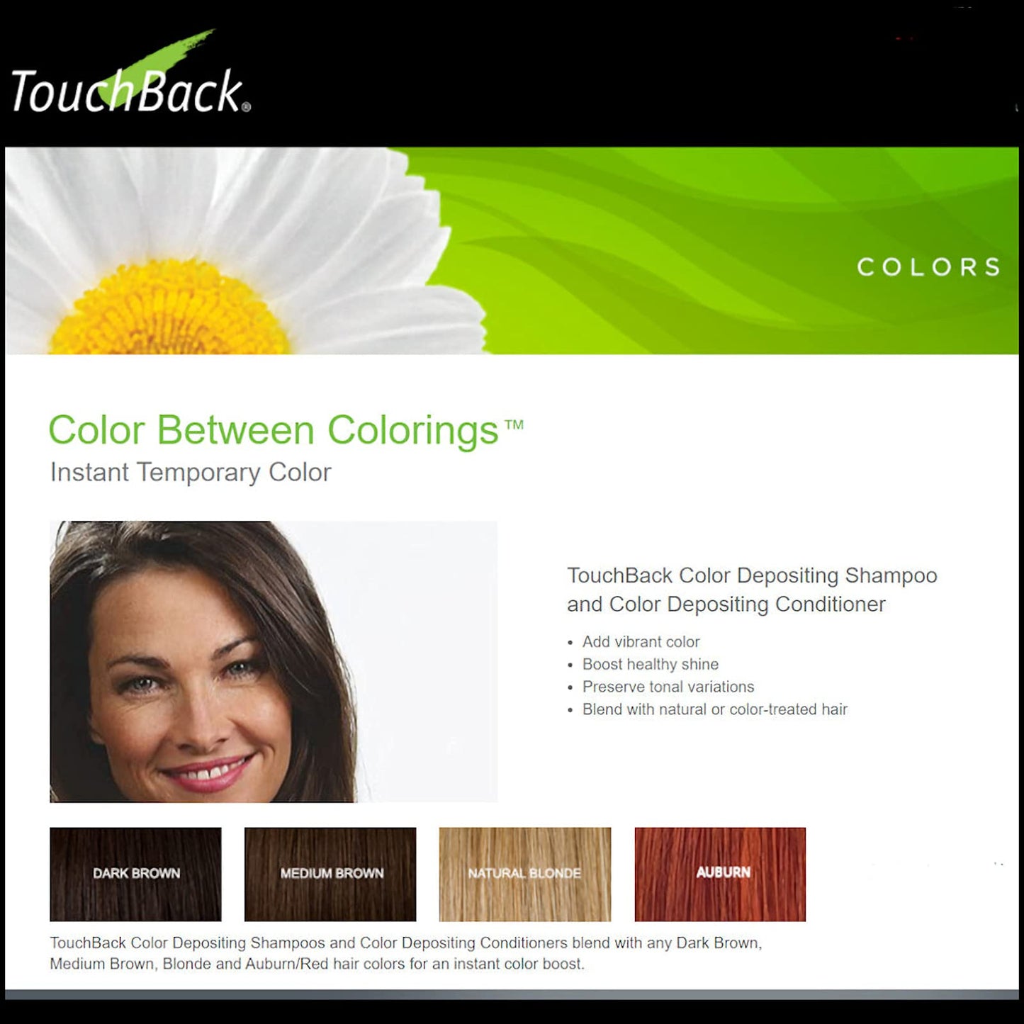 TouchBack Color Shampoo and Conditioner Set (Medium Brown)