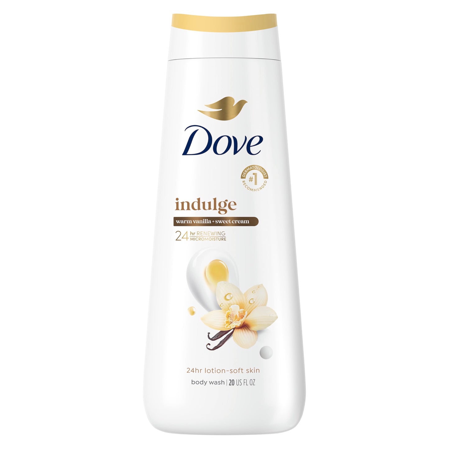 Dove Vanilla Body Wash for Deeply Moisturized & Hydrated Skin 20 FO