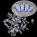 Sethexy Short Oval False Nails 500Pcs 10Sizes Full Cover Acrylic Nail Tips For Art Nail Design (Clear)