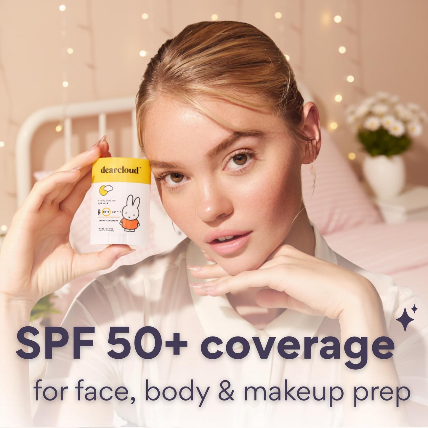 Miffy Sunny Defense Sun Stick SPF 50+ PA++++ - Korean Sunscreen for Face & Travel Size (.77 oz)