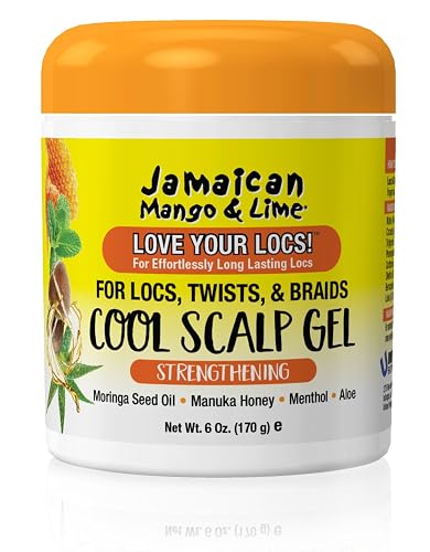 Jamaican Mango & Lime Love Your Locs Cool Scalp Gel - Strong Hold Styling Gel for Locs, Braids & Twists - Cooling, Hydrating Formula for Scalp Relief