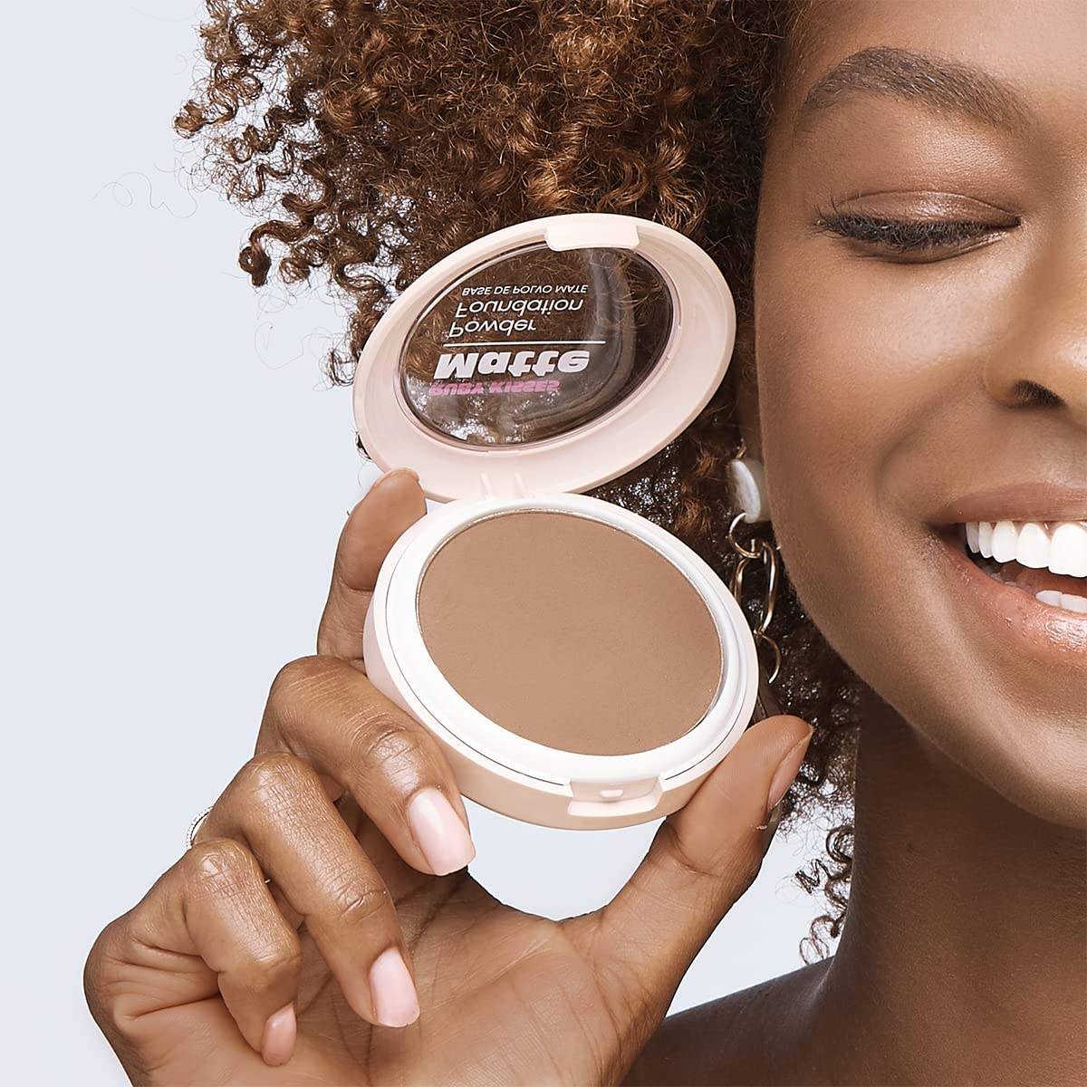 Ruby Kisses Face Powder Foundation, Pressed Compact Makeup Setting Powder, Full Coverage Matte Lightweight, Long-Lasting, Perfect Finishing Powder, Convenient, Sponge & Mirror Included (Chestnut)