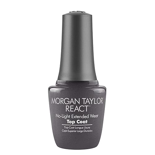 Morgan Taylor REACT Top Coat - Gelish Infused Technology for Long-Lasting Shine & Chip Resistance, No LED Light Needed, Easy Soak-Free Removal