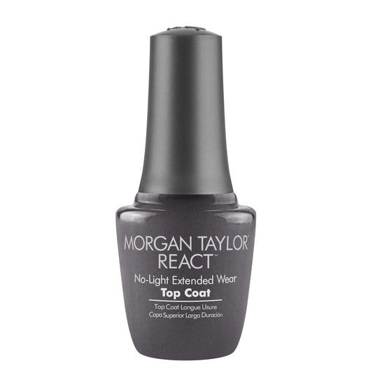 Morgan Taylor REACT Top Coat - Gelish Infused Technology for Long-Lasting Shine & Chip Resistance, No LED Light Needed, Easy Soak-Free Removal