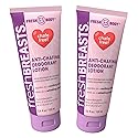 Fresh BREASTS Anti Chafing Deodorant Lotion to Powder, 3.4oz (2 Pack) - Anti Chafe Cream Whole Body Deodorant for Women, Inner Thighs & Areas that