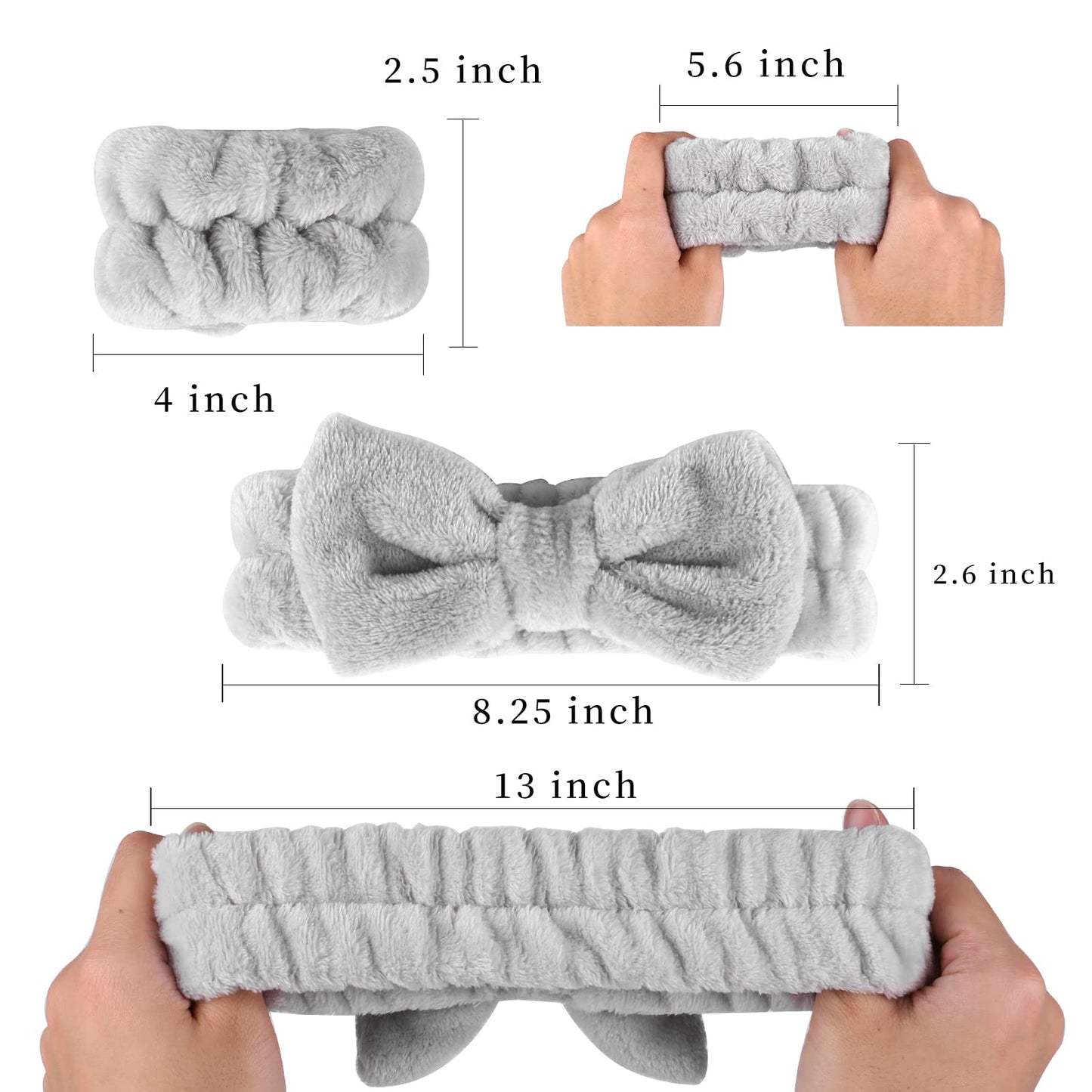 SLNZAPTY 12 PCS Face Wash Headband Wristband Set for Women Girls, Soft Microfiber Facial Spa Hair Wraps Makeup Skincare Bath Headbands Wrist Bands