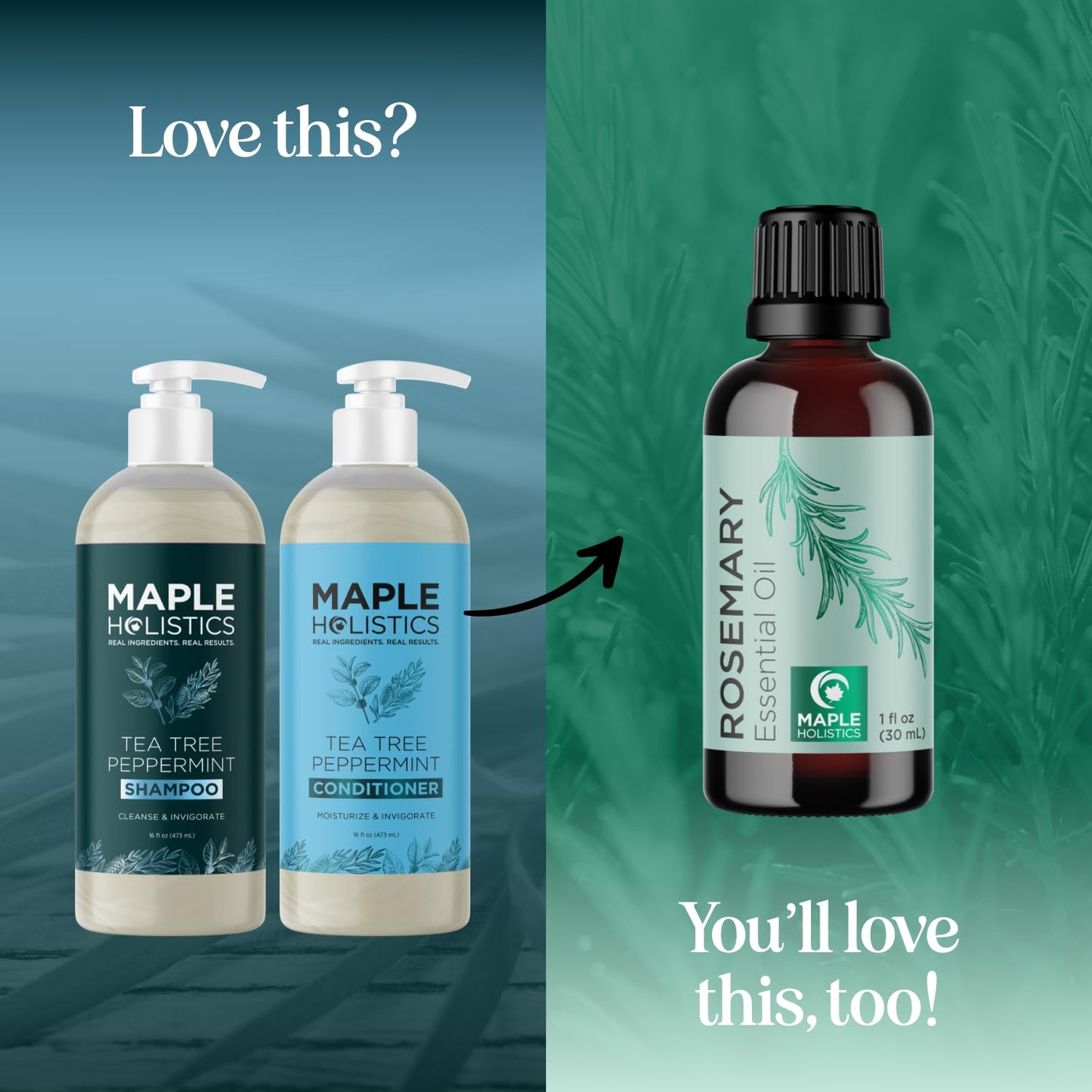 Tea Tree Mint Shampoo and Conditioner - Tea Tree Rosemary Mint Shampoo and Conditioner Set Sulfate Free for Daily Clarifying and Dry Scalp Care