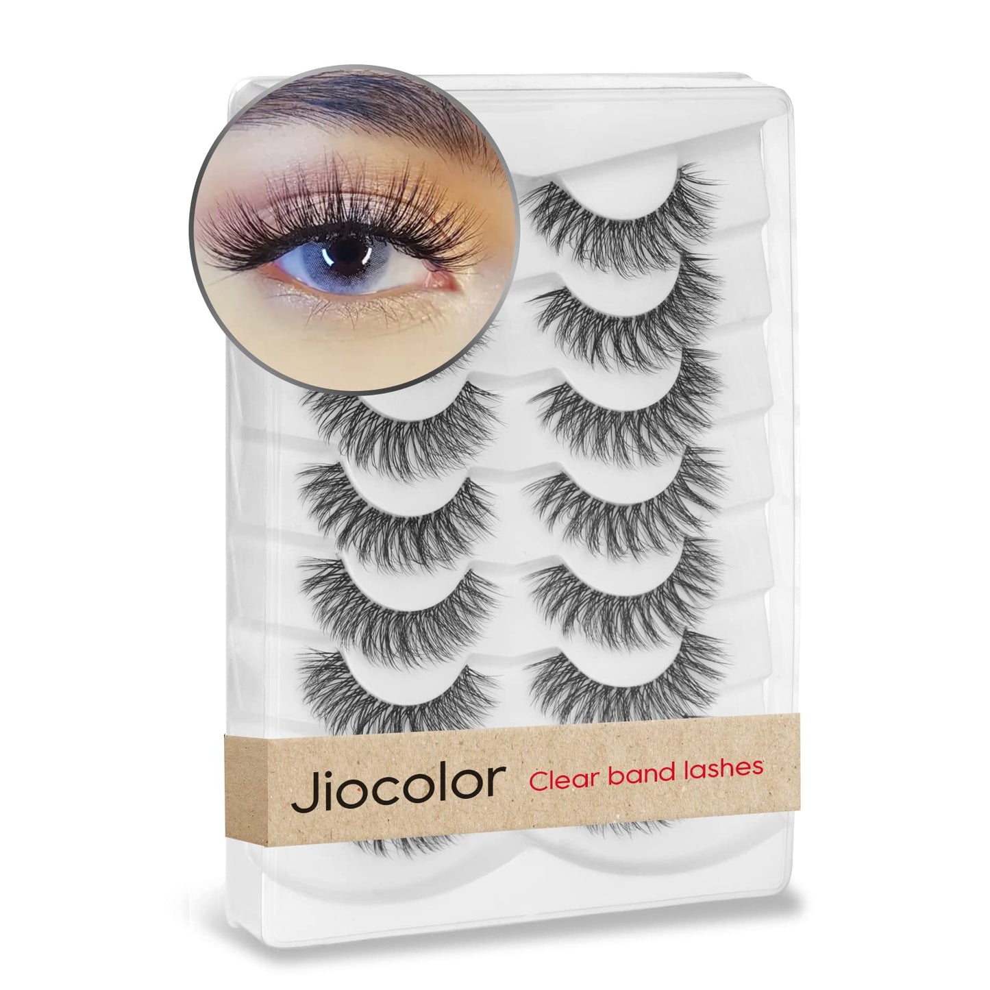 Natural Lashes False Eyelashes Wispy Natural Faux Mink Lashes Jiocolor 7 Pairs Light Volume Fake Eye Lashes DJ-15 Beauty and Personal Care Jiocolor Default Title
