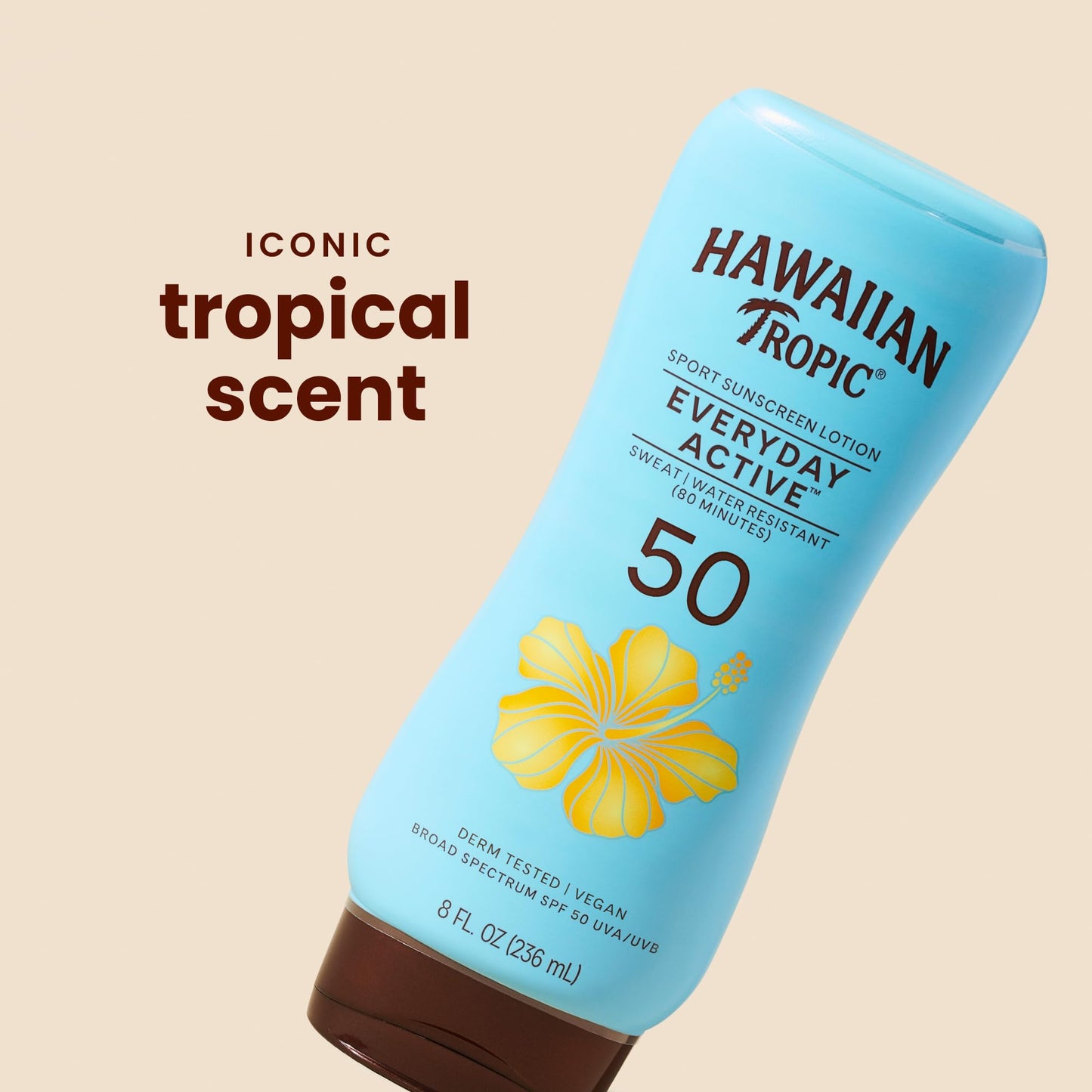 Hawaiian Tropic Everyday Active Sunscreen Lotion, SPF 50 Sunblock, 8 Fl Oz