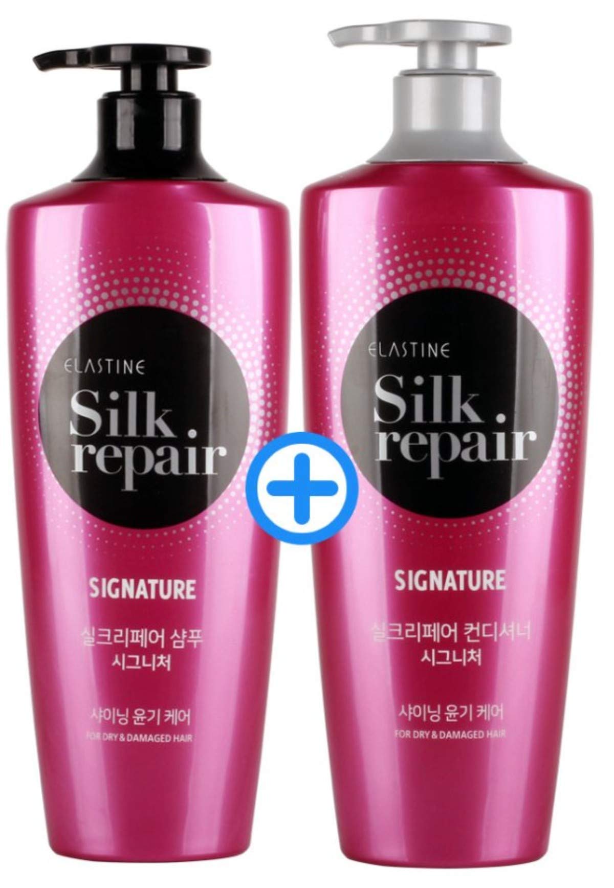 Elastine Silk Repair Perfect Shining Shampoo and Conditioner (550ml 18.6 Fl.oz/each)