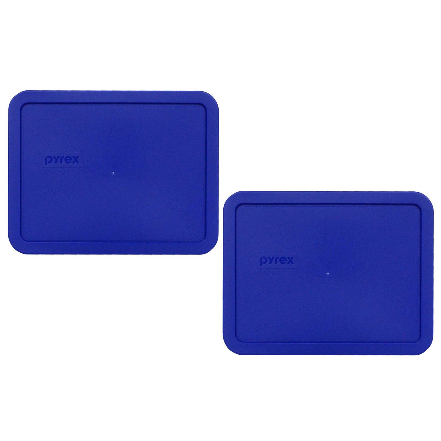 Pyrex 7211-PC 6-Cup Cobalt Blue Rectangle Plastic Food Storage Lid (2-Pack) - Made in USA