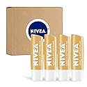NIVEA Vanilla Buttercream Lip Care, Moisturizing Lip Balm with Shea Butter, Nourishing Oils and Vitamin C & E, 3-in-1 Moisture, Repair and Nourish