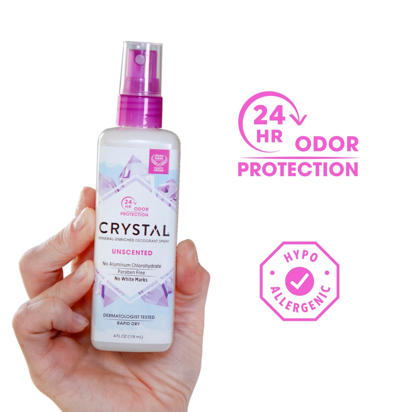 CRYSTAL Deodorant Spray - Unscented (4 fl oz) - 3 Pack (30009-3) Beauty and Personal Care Crystal Essence