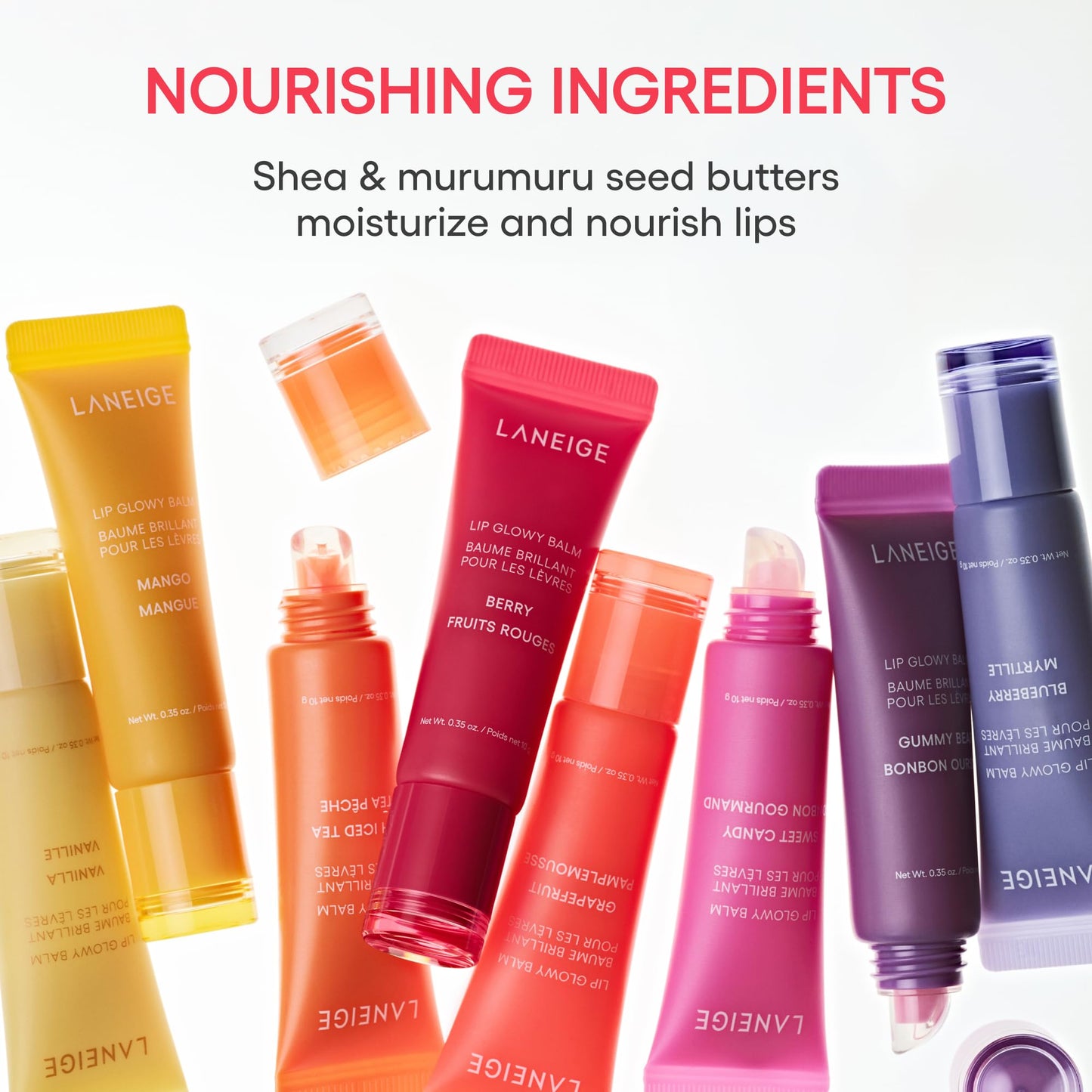 LANEIGE Lip Glowy Balm: Sheer Tinted Lip Treatment Balm Tube with Shea & Murumuru Butters for Hydrating, Moisturizing, Glossy, Non-Sticky Shine, Berry Beauty and Personal Care LANEIGE