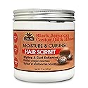 OKAY Black Jamaican Castor Oil & Hibiscus Moisture & Curling Sorbet - Castor Oil Hair Pomade for Men & Women, Moisturize Dry Scalp with Natural Aloe