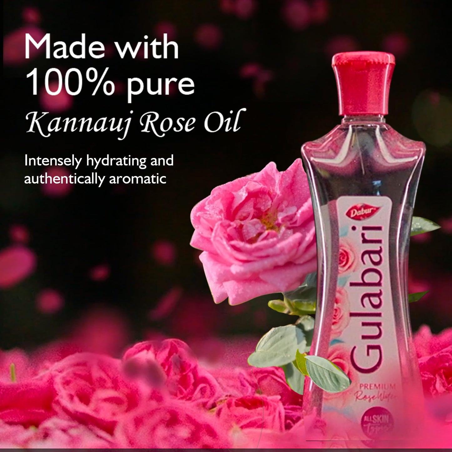 Dabur Gulabari Premium Rose Water Face Toner - 400ml | No Paraben | Alcohol Free | Cleanses, Hydrates & Moisturises | Balances & Restores Skin's pH