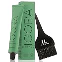 Igora Zero AMM Hair Color 7-60 Medium Blonde Chocolate Natural | No Ammonia Permanent Color Creme 2.1 oz and M Hair Designs Tint Brush