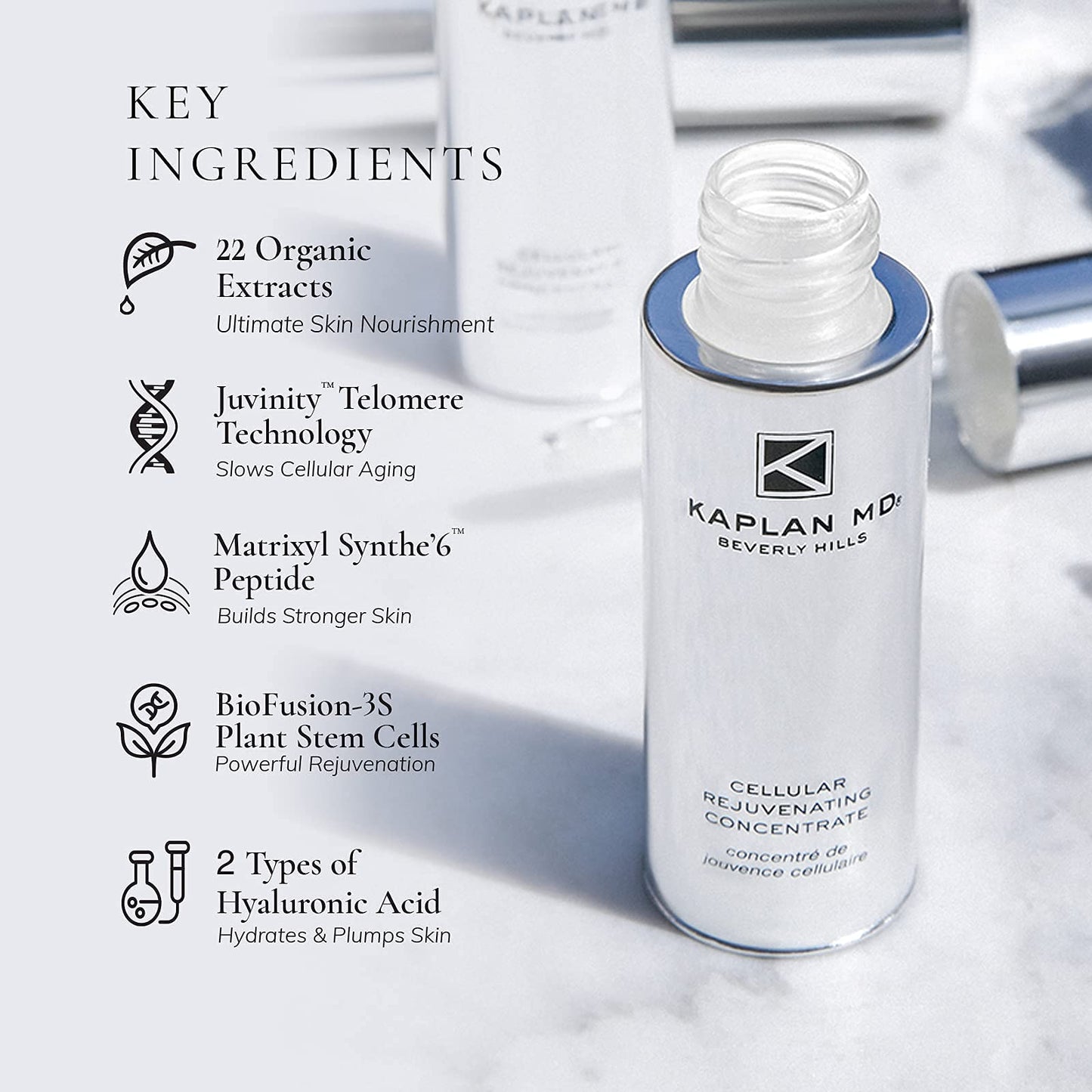 KAPLAN MD Cellular Rejuvenating Concentrate, Ultimate Lifting Serum + Luminous Deep Hydration, 1.0 oz