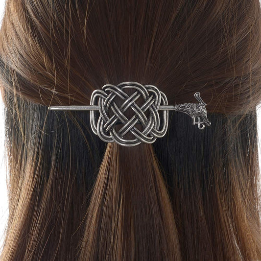 Viking Celtic Hair Clips Hairpins- Viking Hair Accessories Celtic Knot Hair Pins Antique Silver Hair Sticks Irish Hair Decor Accessories for Long Hair