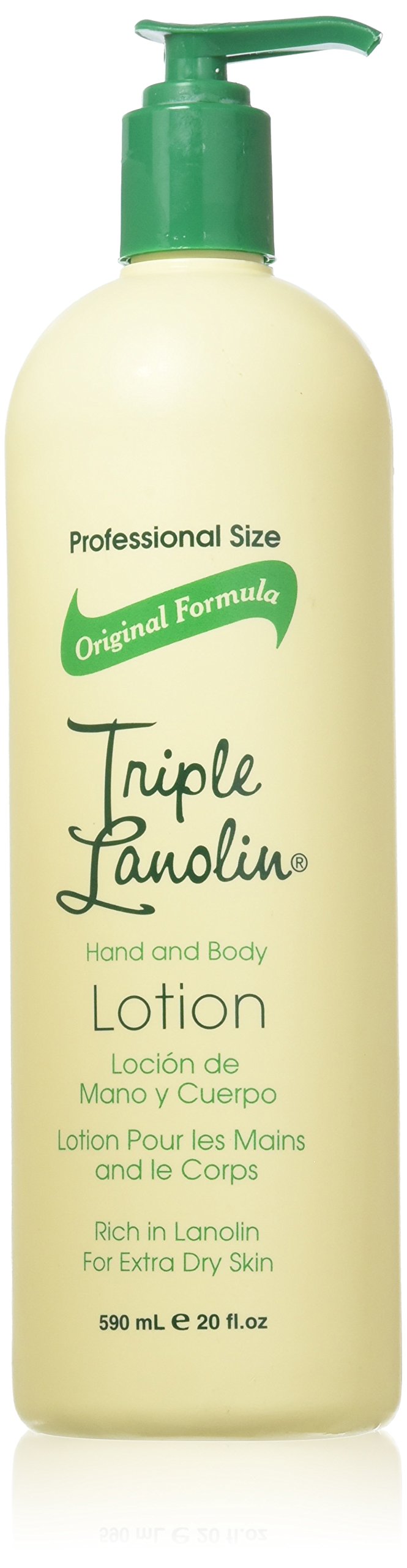 Triple Lanolin Original Formula Hand & Body Lotion (20 oz) - Professional Lanolin Moisturizer for Dry Skin - Deeply Hydrating Hand and Body Lotion