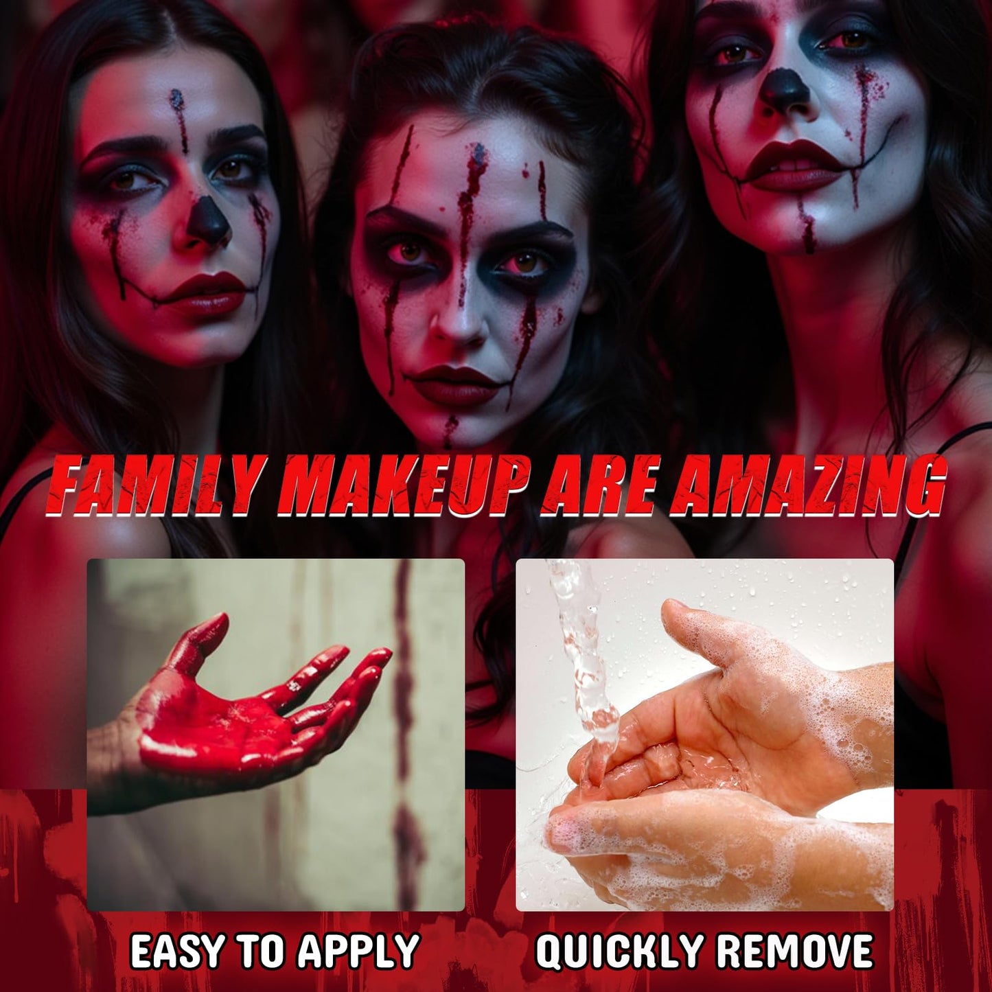 Halloween Fake Blood Spray, Washable Fake Blood Makeup Kit, Halloween Realistic Fake Blood, Perfect for Vampire Makeup, Clown & Sfx & Cosplay & Zombie