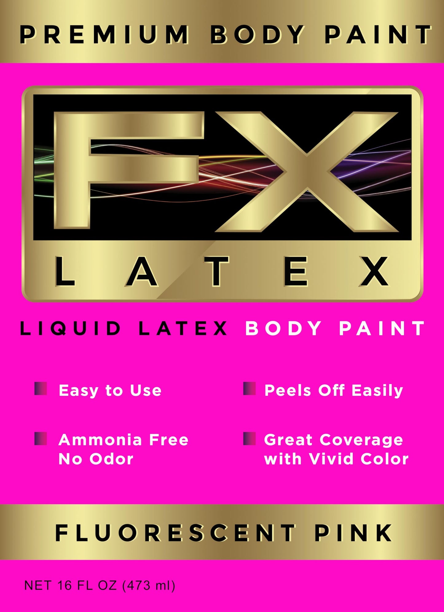Liquid Latex - Face and Body Paint, Ammonia Free, Easy On and Off, Cosplay Makeup, Create Professional Monster, Zombie Arts 16 Oz (Fluorescent Pink)