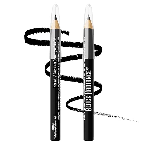 Black Radiance Twin Pack Eyeliner Pencil, Creamy Dual-Purpose Formula for Eyes & Brows, Intense Black Pigments, Long-Lasting Definition - Truly Black