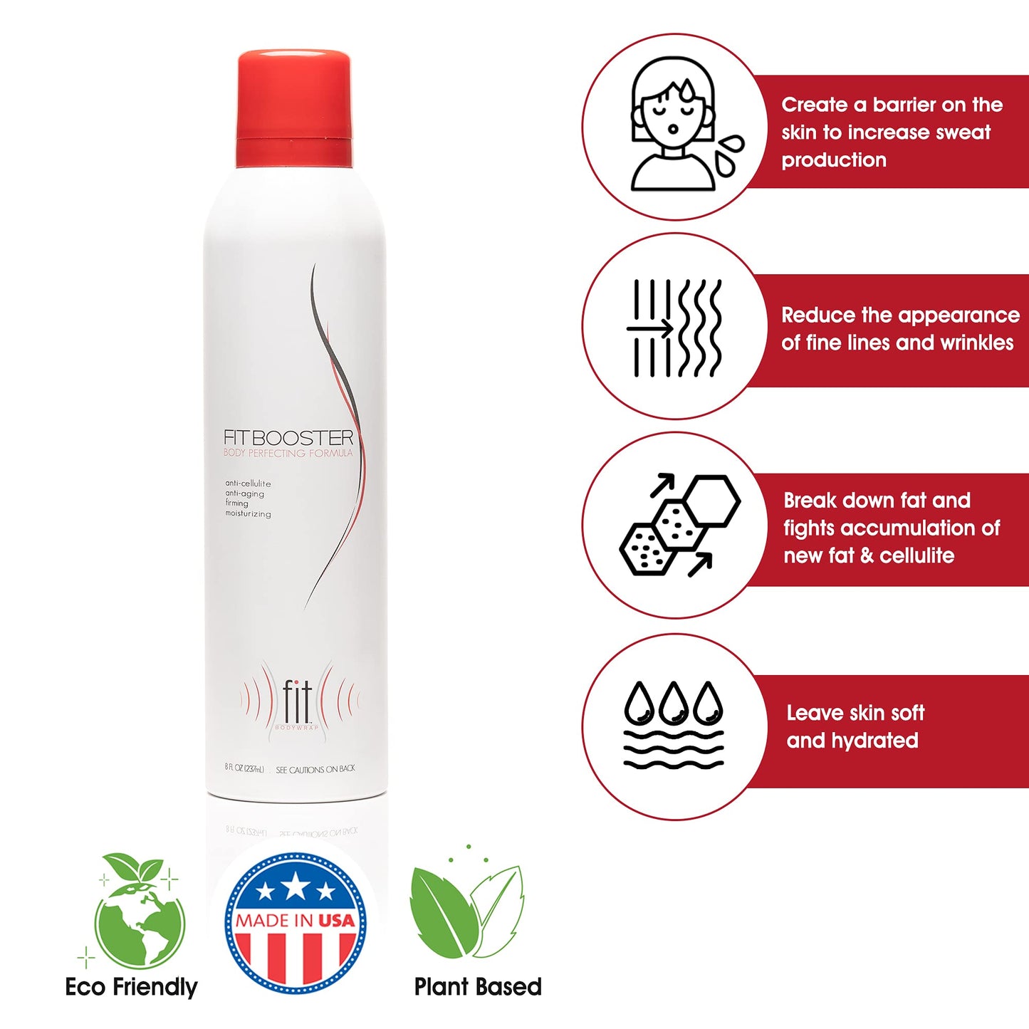 FIT Booster Spray- 8oz Tighten and Tone Skin, Reduce Cellulite, Use in Infrared Immersion Sessions, Workout, Sauna Sessions.