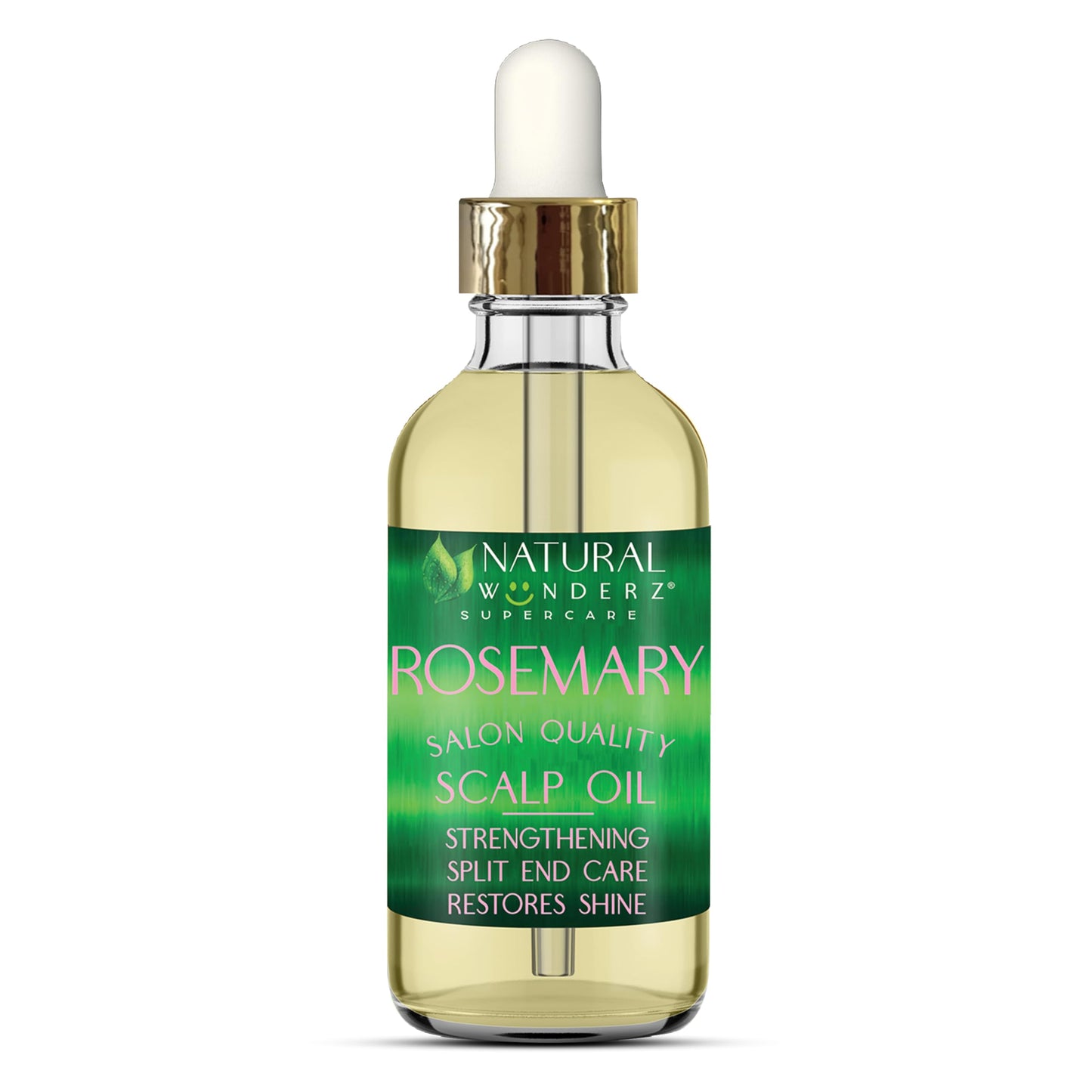 Natural Wunderz Rosemary Hair Oil, Supports Hair Growth, Thickening Serum and Strengthening Split End Case for Dry and Damaged Hair, Sulfate Free