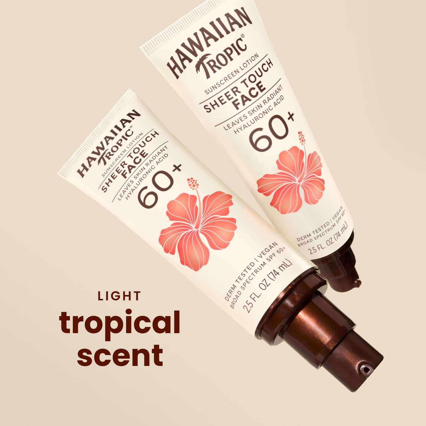 Hawaiian Tropic Sheer Touch Face Sunscreen Lotion SPF 60, 2.5 Fl Oz | Travel Size Sunscreen for Face, Sunblock Lotion, 2.5 Fl Oz