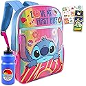 Disney Lilo and Stitch Backpack Set - 4 Pc School Supplies Bundle with Backpack, Stickers, Water Bottle, and More | Stitch School Supplies for Kids