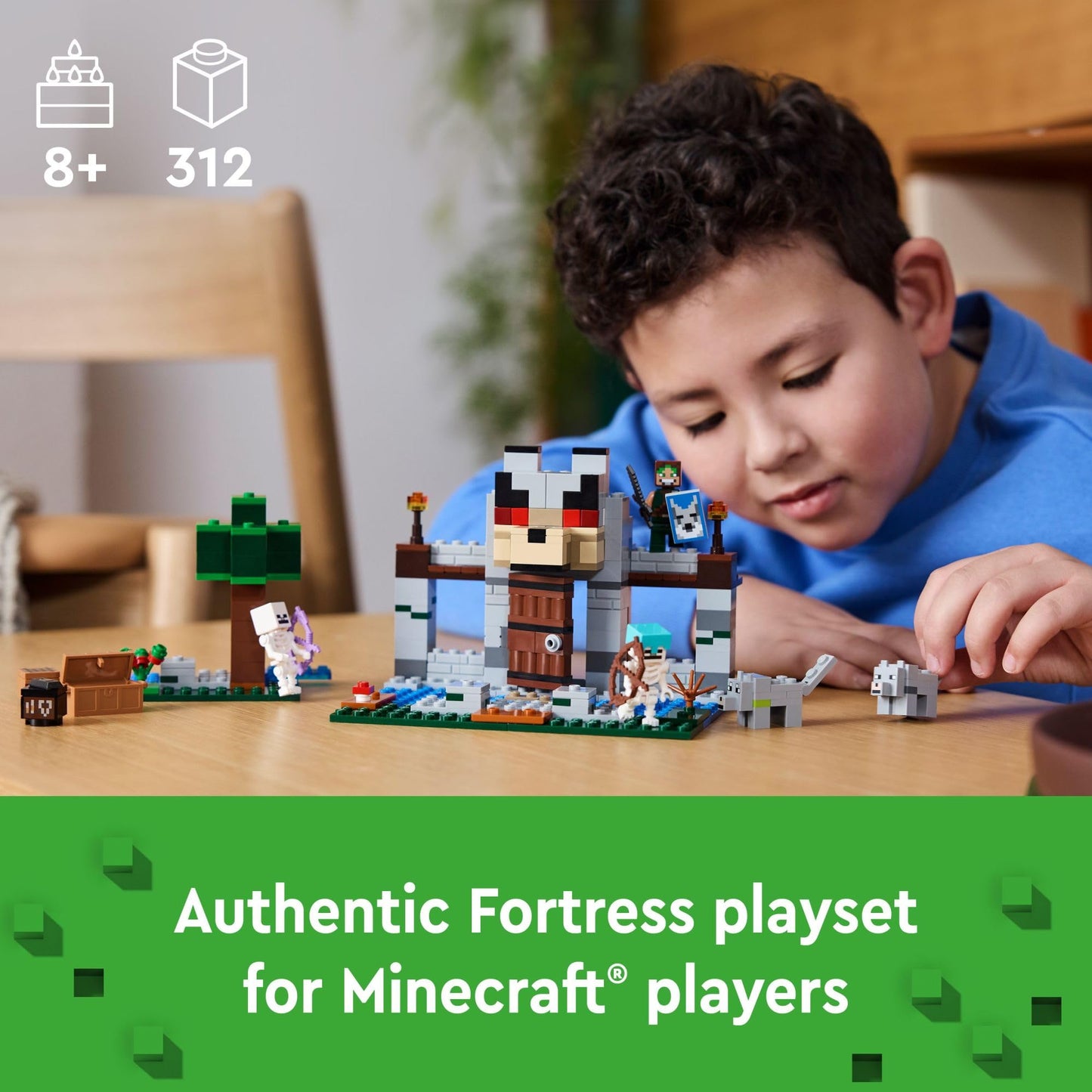 LEGO Minecraft The Wolf Stronghold Fortress 21261, Castle Playset with Minifigures, Action-Packed Building Toy Gift for Kids Ages 8+