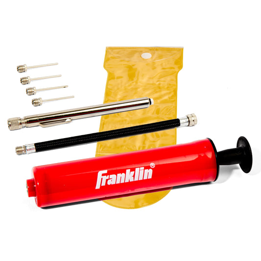 Franklin Sports Ball Pump Kit -7.4" - Perfect for Basketballs, Soccer Balls and More - Complete Hand Pump Kit with Needles, Flexible Hose, Air…